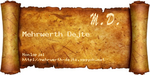 Mehrwerth Dejte névjegykártya